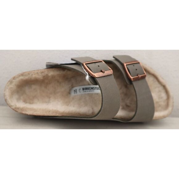 Birkenstock WMN Sz EUR 42 US 11 Green Arizona Shearling-Lined Slide Sandals - Picture 7 of 13